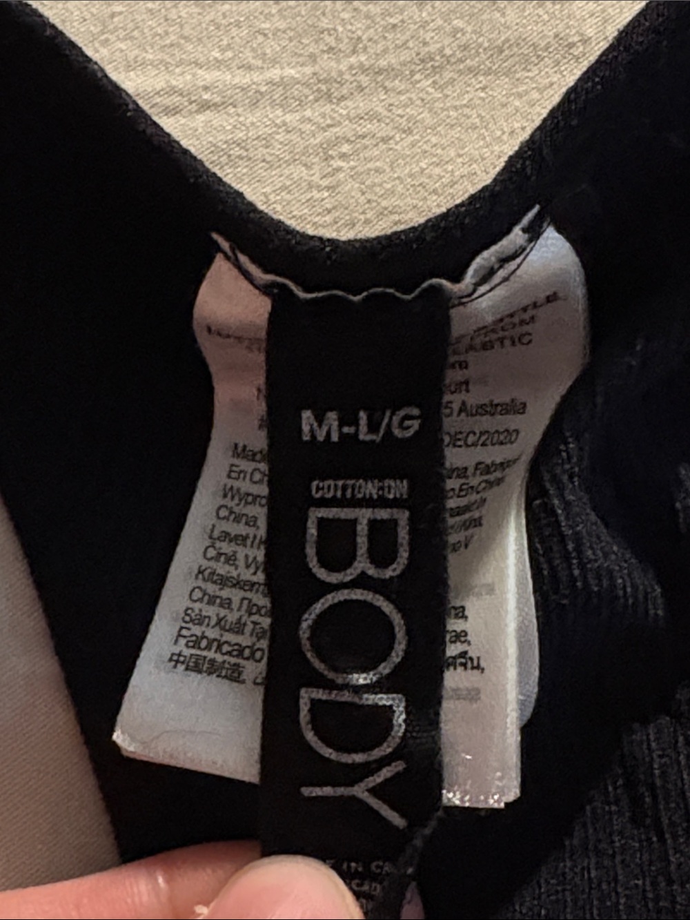 Cotton On Black Ribbed Racerback Tank Top - Picture 2 of 3
